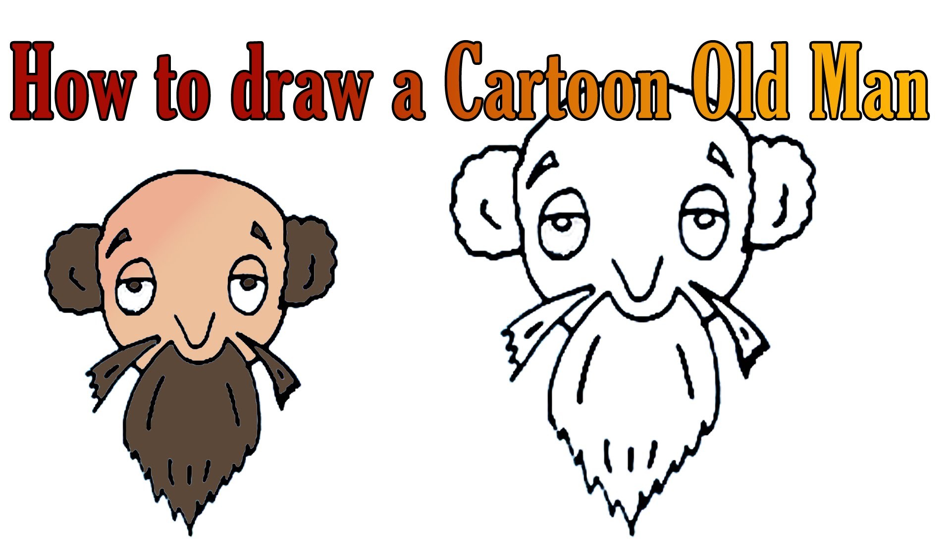 1920x1090 How To Draw A Funny Cartoon Old Man - Cartoon Drawing Of An Old Man
