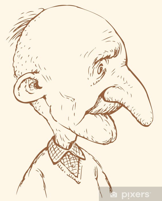 565x700 Vector Caricature Comic Drawing Of An Old Man Wall Mural Pixers - Cartoon Drawing Of An Old Man