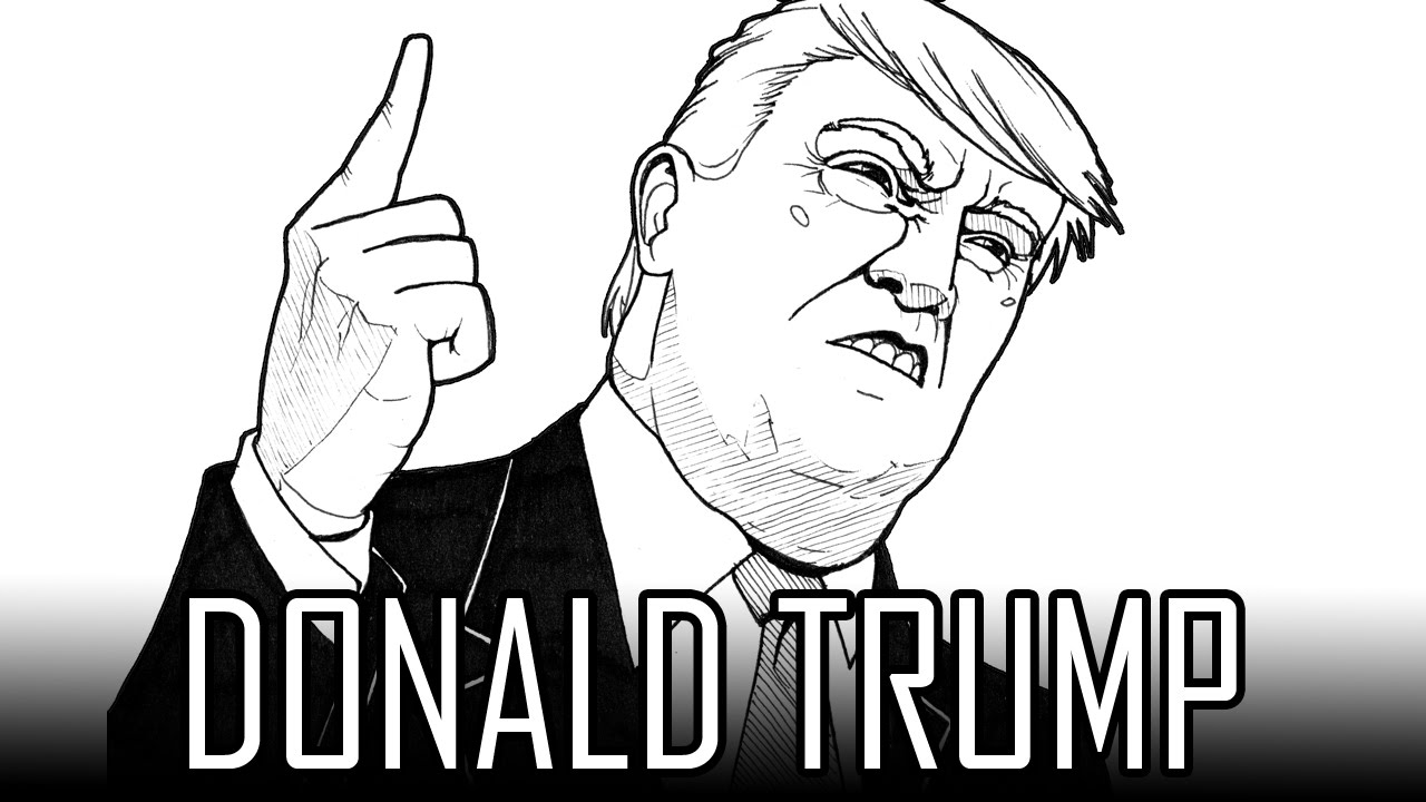 1280x720 Draw Donald Trump - Cartoon Drawing Of Donald Trump