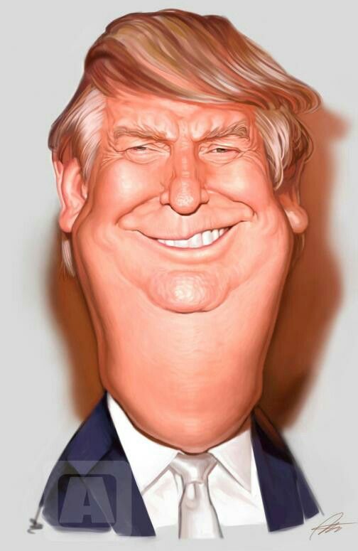 504x775 Donald Trump Everly In Caricature, Donald Trump - Cartoon Drawing Of Donald Trump
