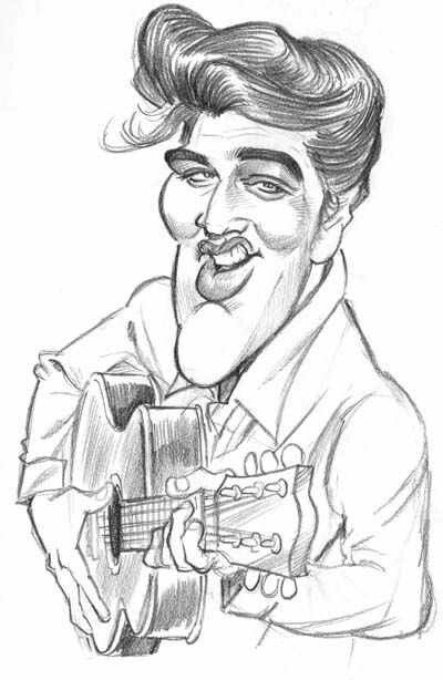 400x614  - Cartoon Drawing Of Elvis