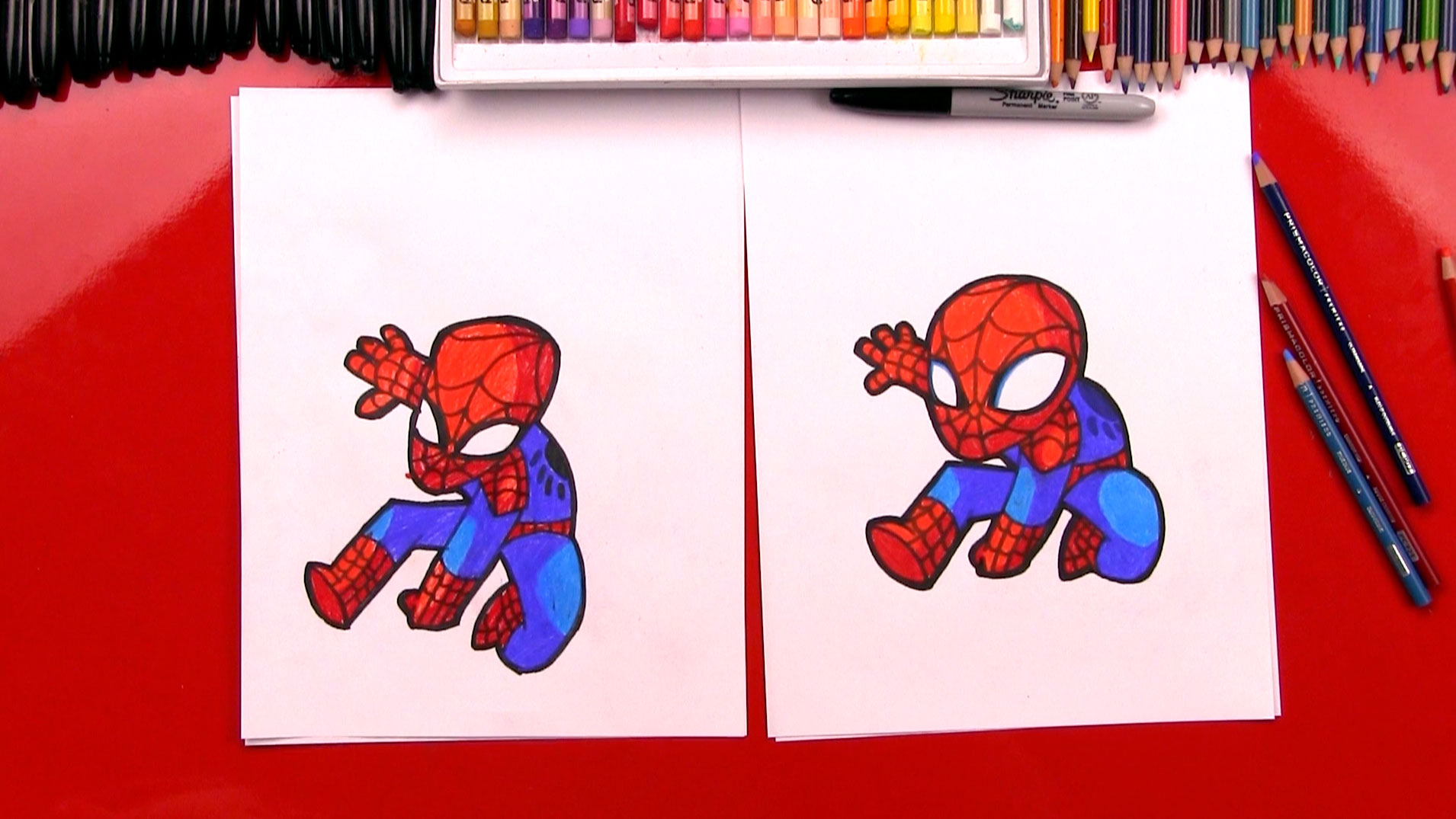1910x1075 How To Draw Cartoon Spider Man - Cartoon Drawing Of Spiderman