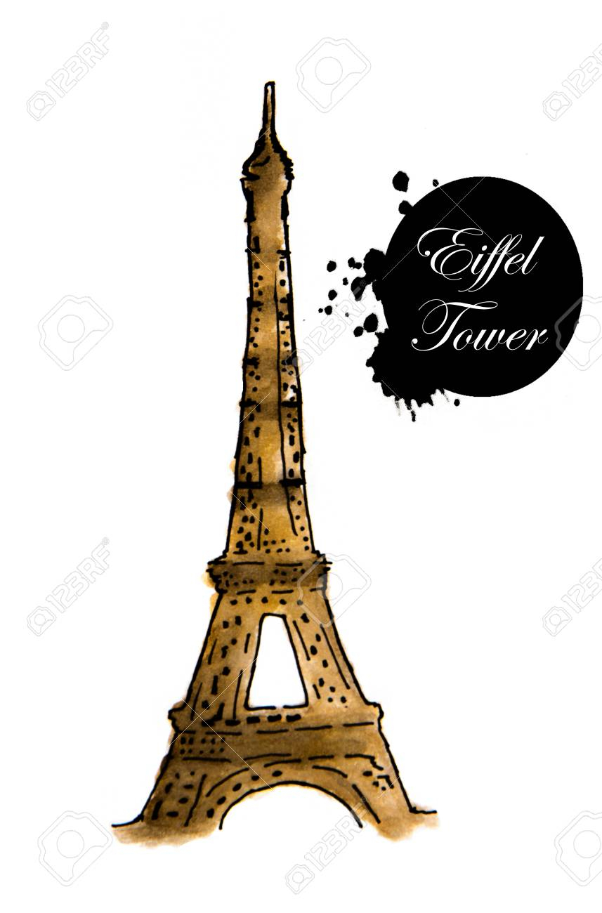 857x1300 eiffel tower cartoon drawing watercolor drawing of eiffel tower - Cartoon Drawing Of The Eiffel Tower
