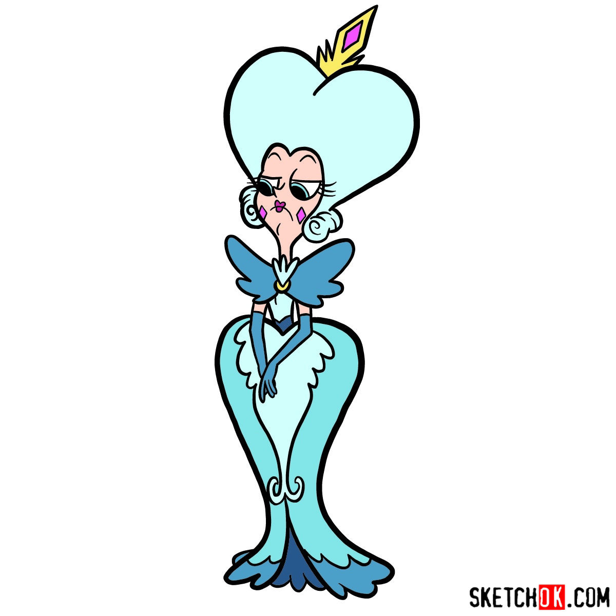 1200x1200 How To Draw Queen Moon Butterfly - Cartoon Drawing Of The Moon