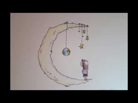 480x360 on the moon whimsical cartoon drawing - Cartoon Drawing Of The Moon