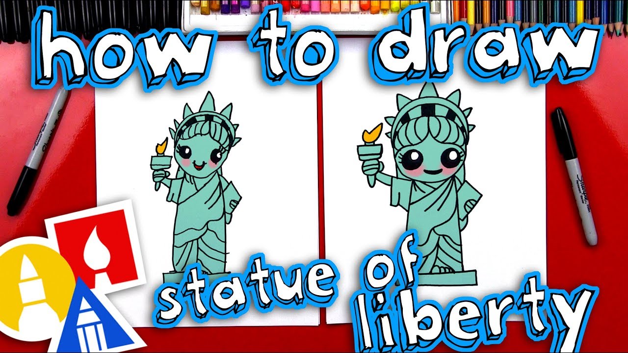 1280x720 How To Draw The Statue - Cartoon Drawing Of The Statue Of Liberty