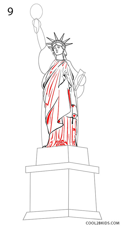 408x750 How To Draw The Statue Of Liberty - Cartoon Drawing Of The Statue Of Liberty