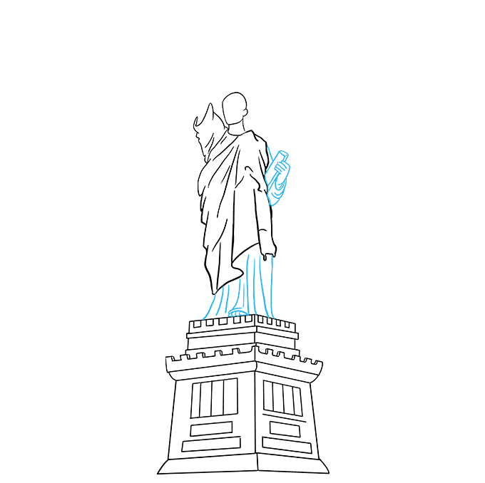 680x678 How To Draw The Statue Of Liberty - Cartoon Drawing Of The Statue Of Liberty