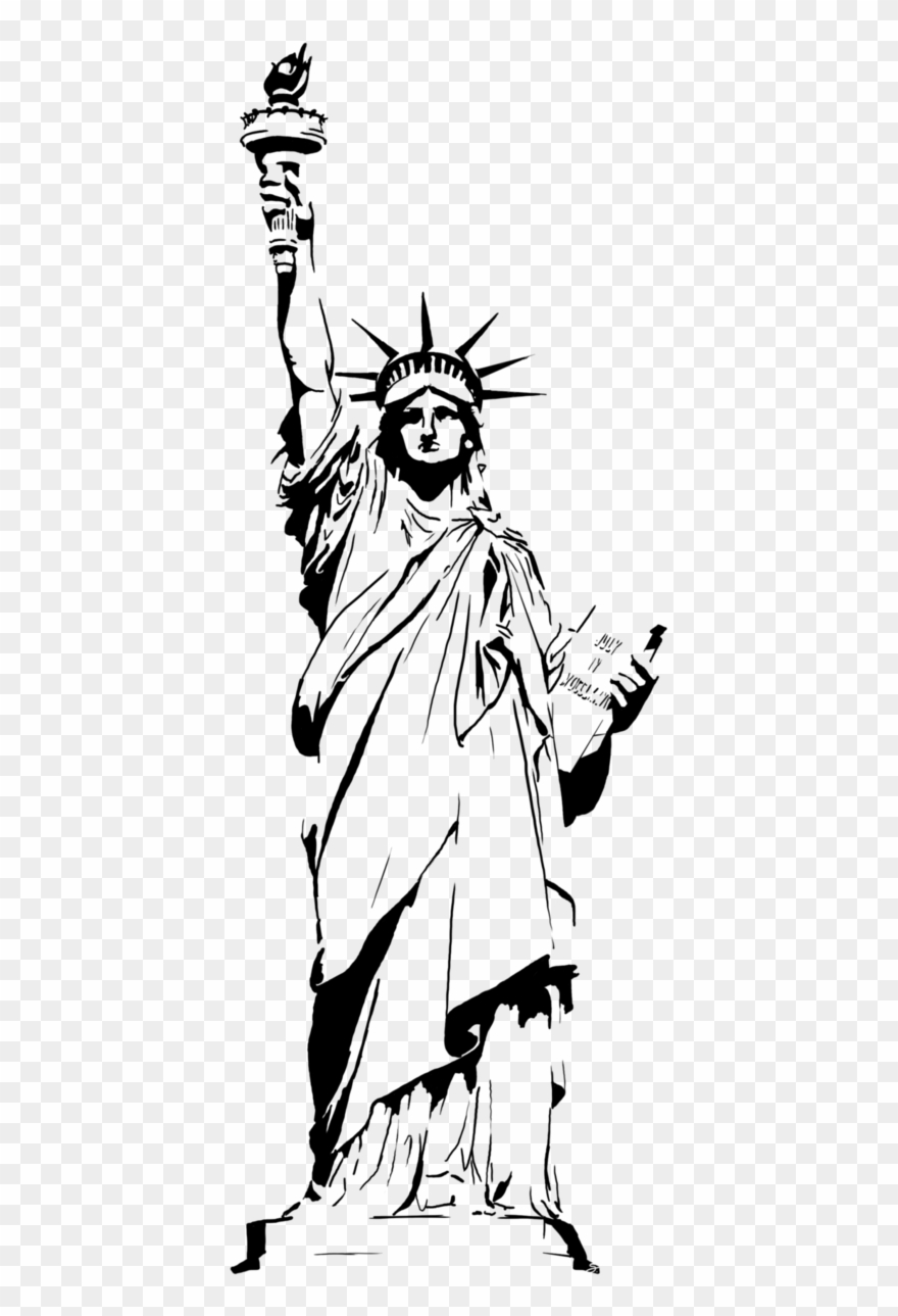 880x1289 Statue Of Liberty Cartoon Drawing Clipart - Cartoon Drawing Of The Statue Of Liberty