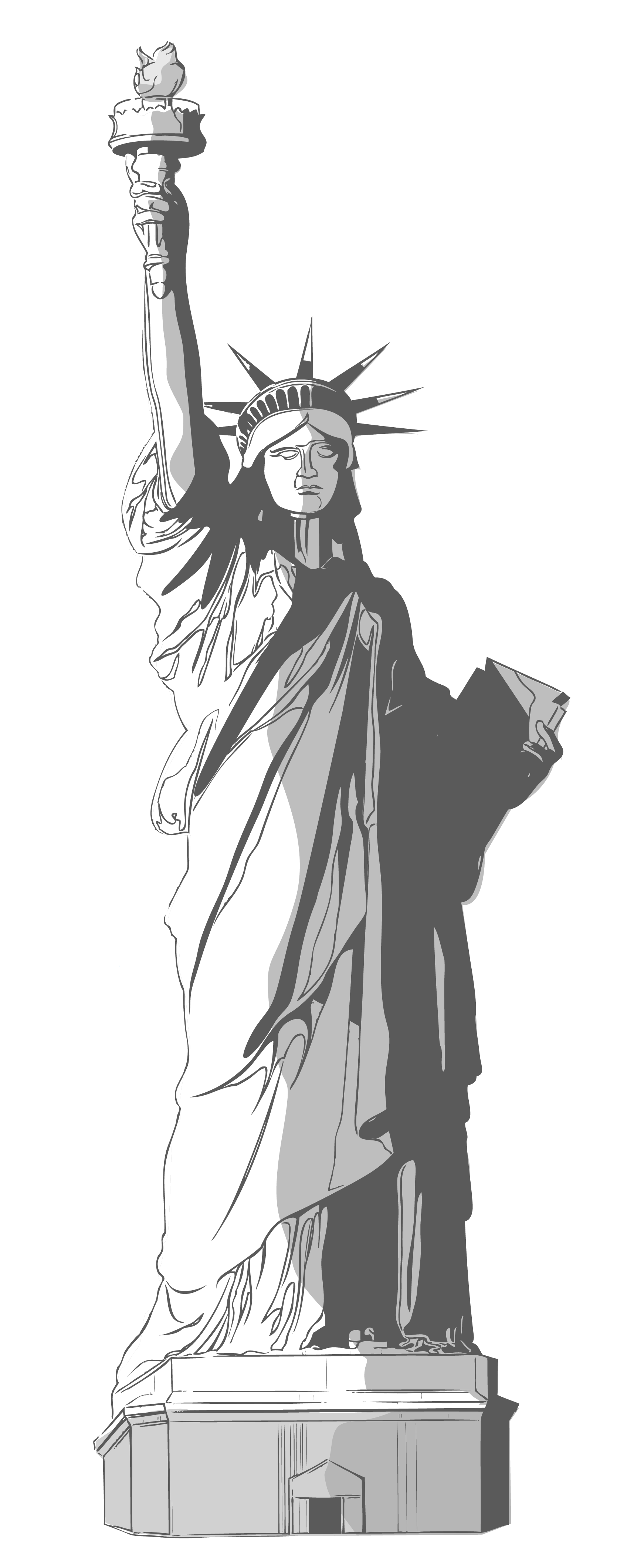 1742x4239 Statue Of Liberty Gift Transparent Png Clipart Free Download - Cartoon Drawing Of The Statue Of Liberty