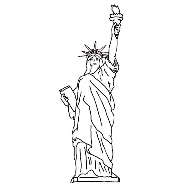600x600 Statue Of Liberty Cartoon Drawing - Cartoon Drawing Of The Statue Of Liberty