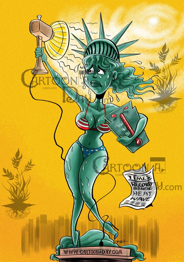 645x918 Statue Of Liberty National Heat Wave Cartoon - Cartoon Drawing Of The Statue Of Liberty