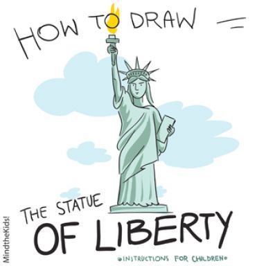 384x384 how to draw statue of liberty face how to draw statue - Cartoon Drawing Of The Statue Of Liberty