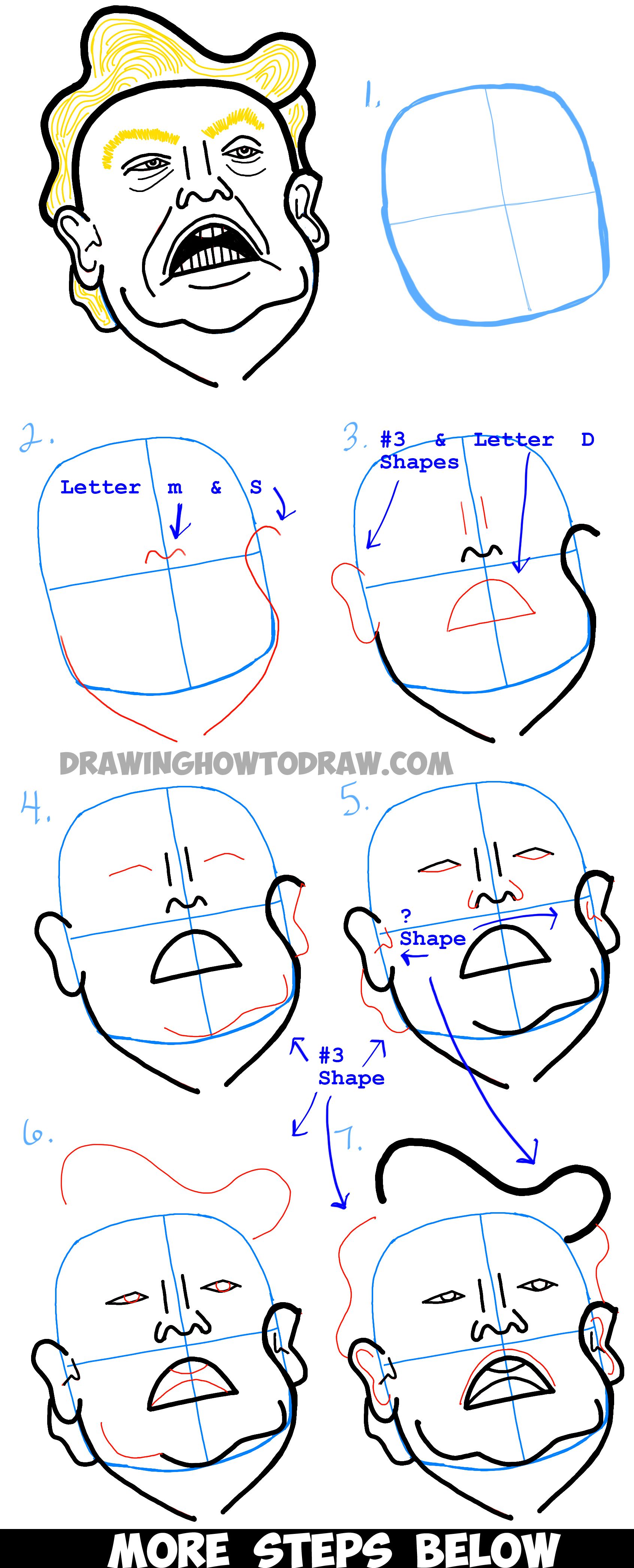 1692x4182 How To Draw Donald Trump Caricature Or Illustration - Cartoon Drawing Of Trump