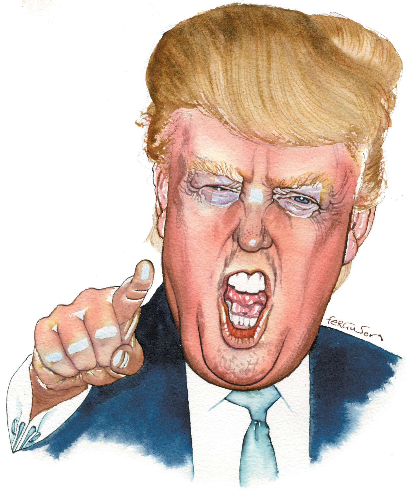 1600x1954 The Magic Of Donald Trump - Cartoon Drawing Of Trump