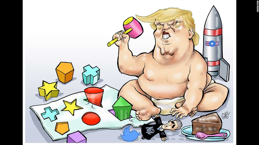 1100x619 Trump - Cartoon Drawing Of Trump