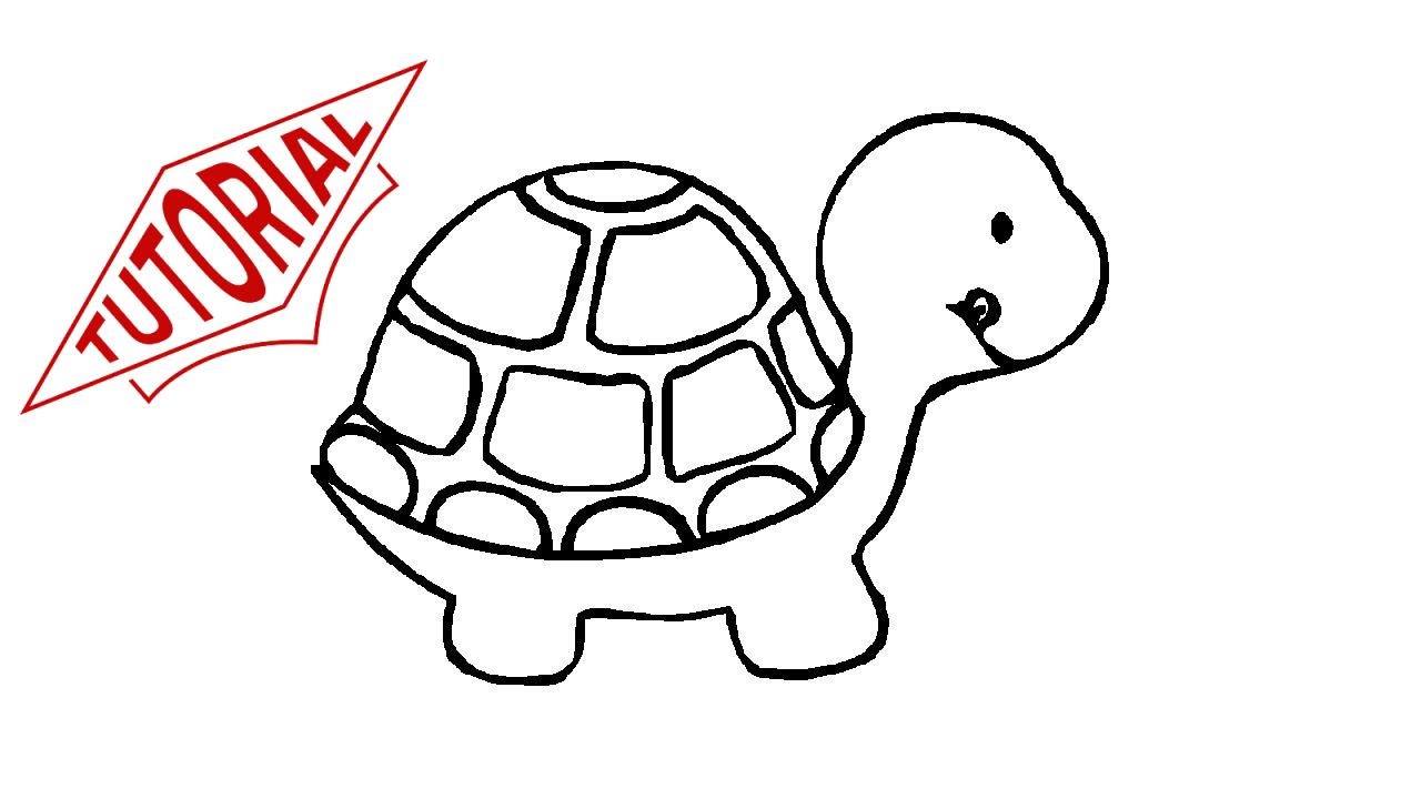 1280x720 How To Draw A Turtle Easy Step - Cartoon Drawing Of Turtle