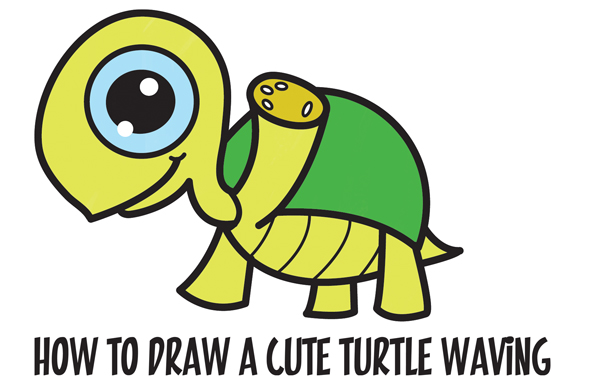 600x382 drawing reptiles amphibians archives - Cartoon Drawing Of Turtle