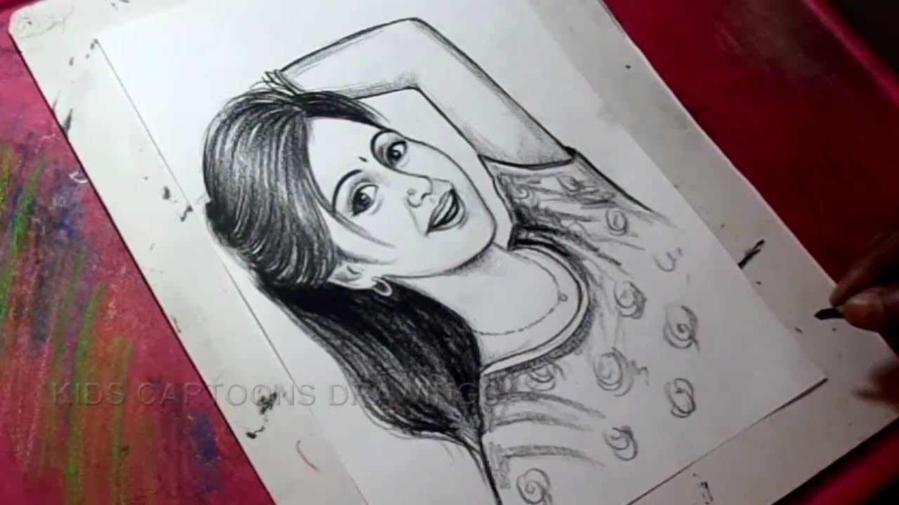 1280x720 How To Draw Pencil Portraits With Shading Drawing - Cartoon Drawing Pencil