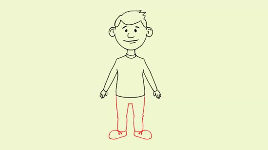 550x309 How To Draw A Cartoon Man Steps - Cartoon Drawing Person
