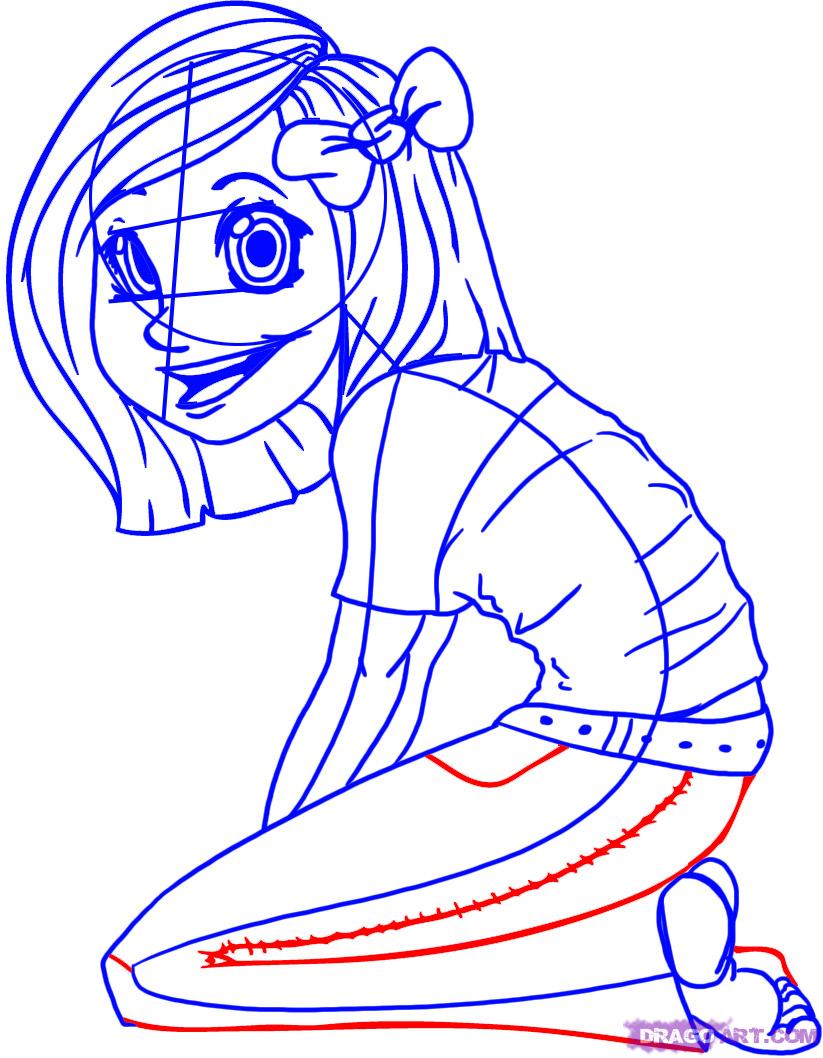 823x1058 How To Draw A Cartoon Person, Step - Cartoon Drawing Person