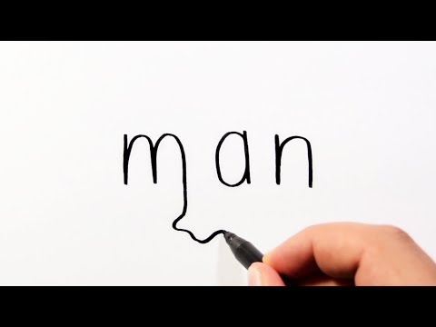 480x360 How To Draw A Man From The Word Man - Cartoon Drawing Photos