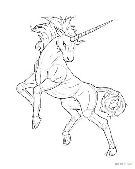 439x549 How To Draw A Unicorn Online Drawing Lessons - Cartoon Drawing Photos