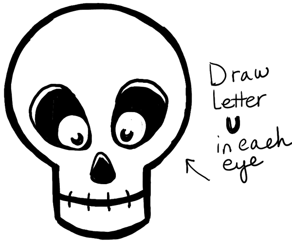 600x501 How To Draw Silly Cartoon Skulls For Halloween Easy Tutorial - Cartoon Drawing Photos