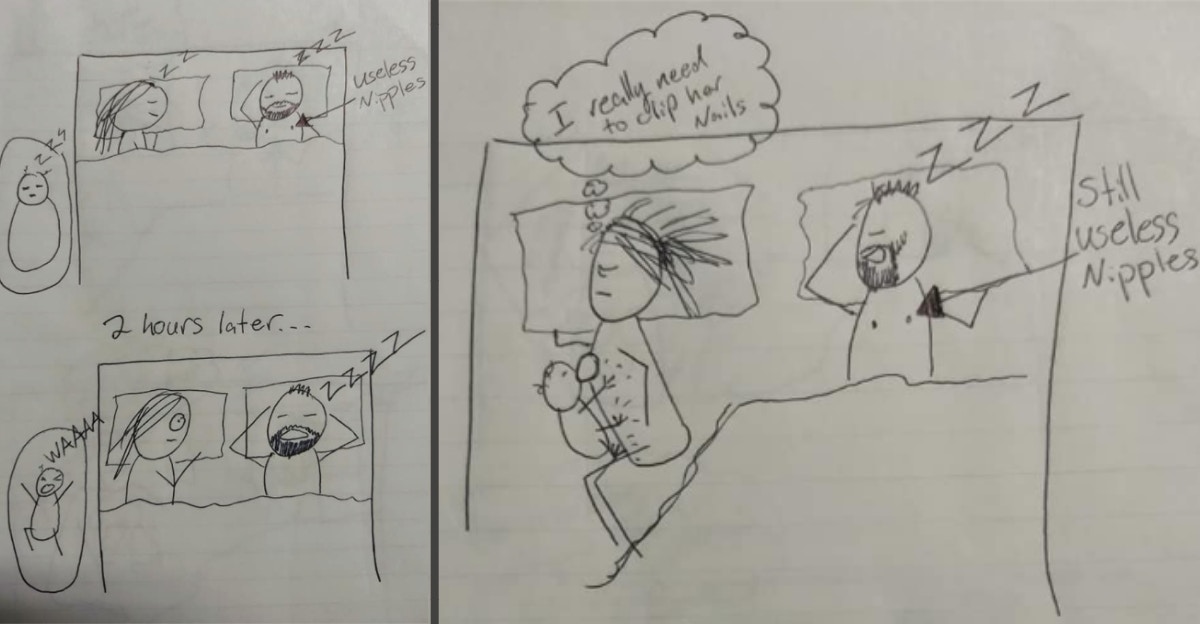 1200x624 This Viral Cartoon About A Dad's 'useless Nipples' Has Struck - Cartoon Drawing Photos