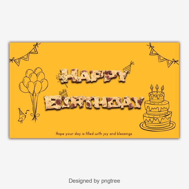 640x640 cartoon drawing and cookies happy birthday fonts template for free - Cartoon Drawing Templates