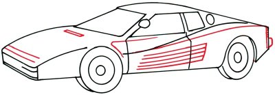 400x139 Cartoon Drawing Of Ferrari Cars - Cartoon Drawings Of Cars