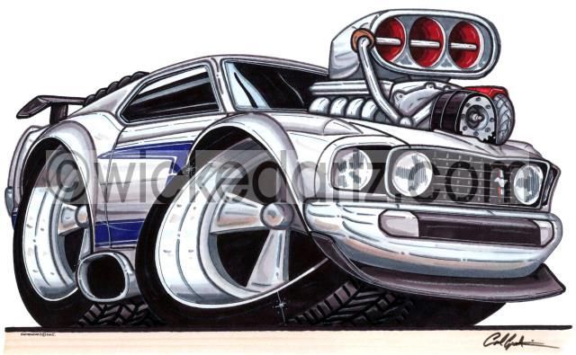 640x395 Ford Mustang 'supercharger' White Dap Of Drawings Of Cars Rods - Cartoon Drawings Of Cars