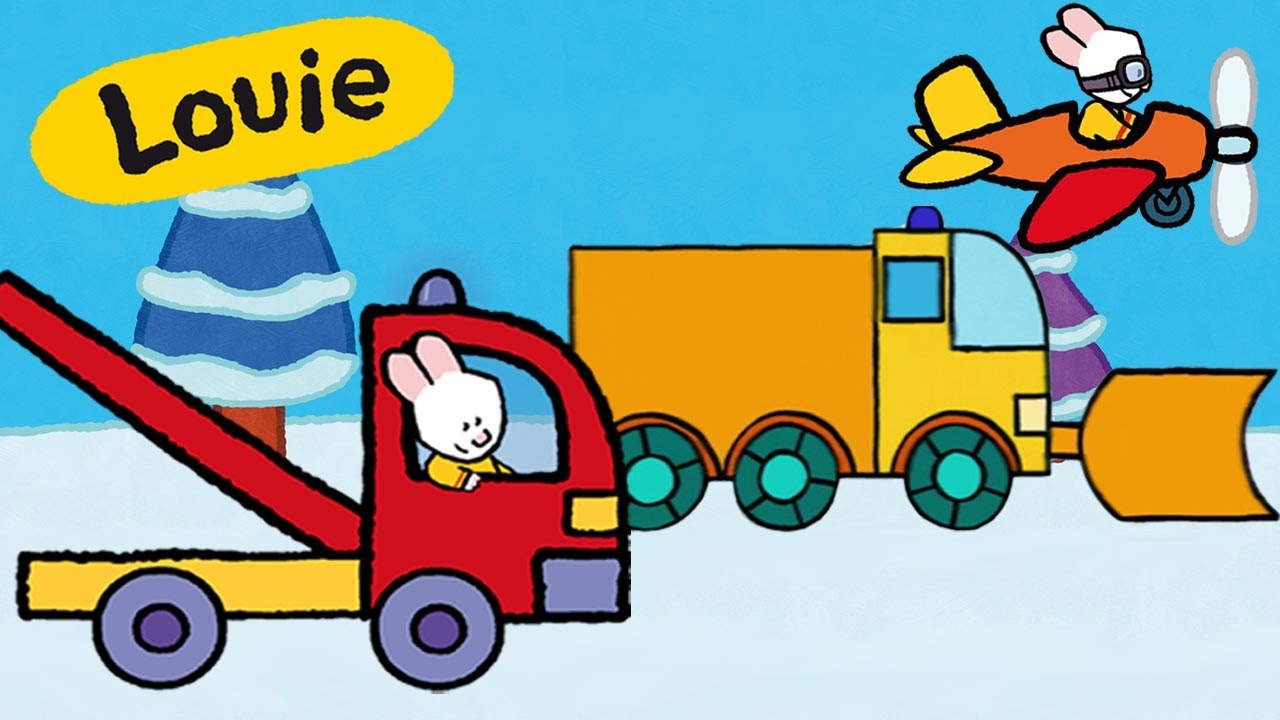 1280x720 snowplug, tow truck, plane, train - Cartoon Drawings Of Cars