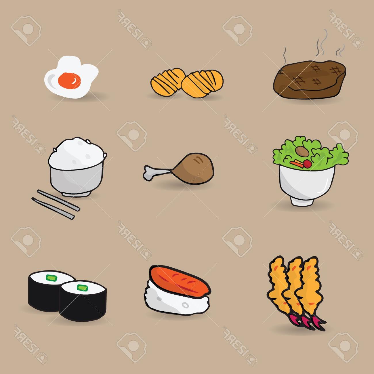 1300x1300 top food japanese sushi menu cartoon drawing cdr - Cartoon Drawings Of Food