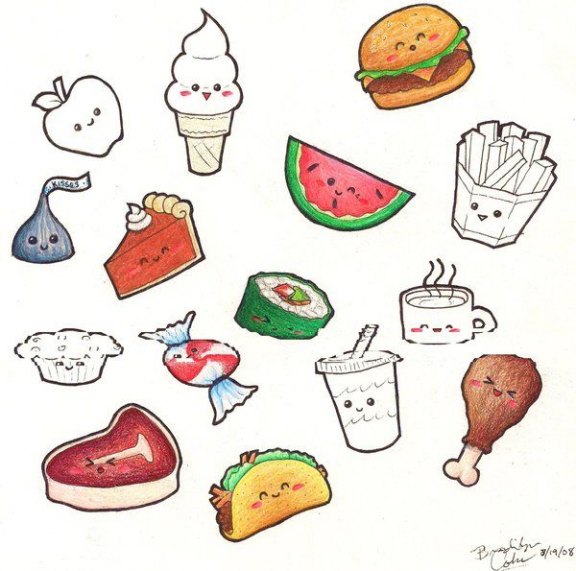 576x571 fast food cartoon drawings cartoon pictures - Cartoon Drawings Of Food