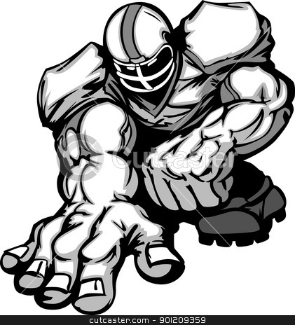 421x464 Football Player Lineman Vector Cartoon Stock Vector - Cartoon Drawings Of Football Players