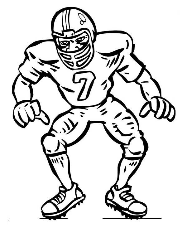 600x776 Defensive Football Player Clipart Great Free Clipart, Silhouette - Cartoon Drawings Of Football Players