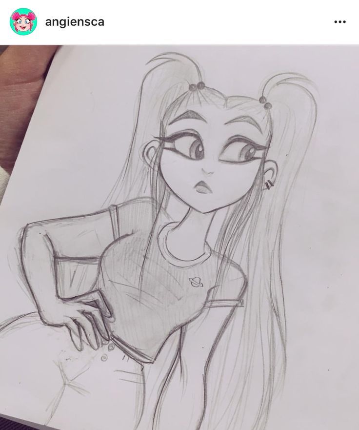 736x881 Images Of Girl Drawings - Cartoon Drawings Of Girls