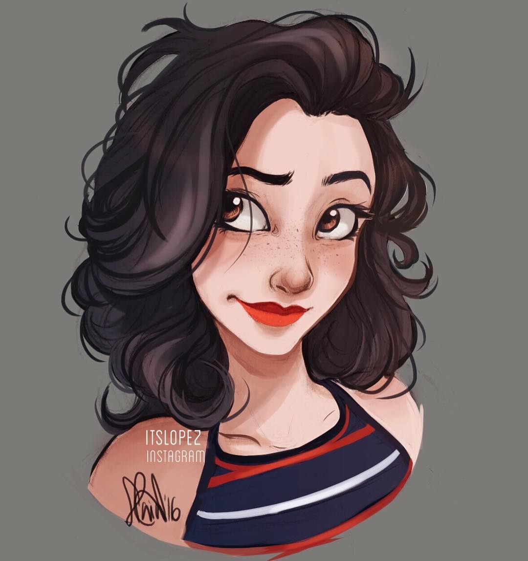 1080x1148 Makes A Self Portrait Just Because - Cartoon Drawings Of Girls