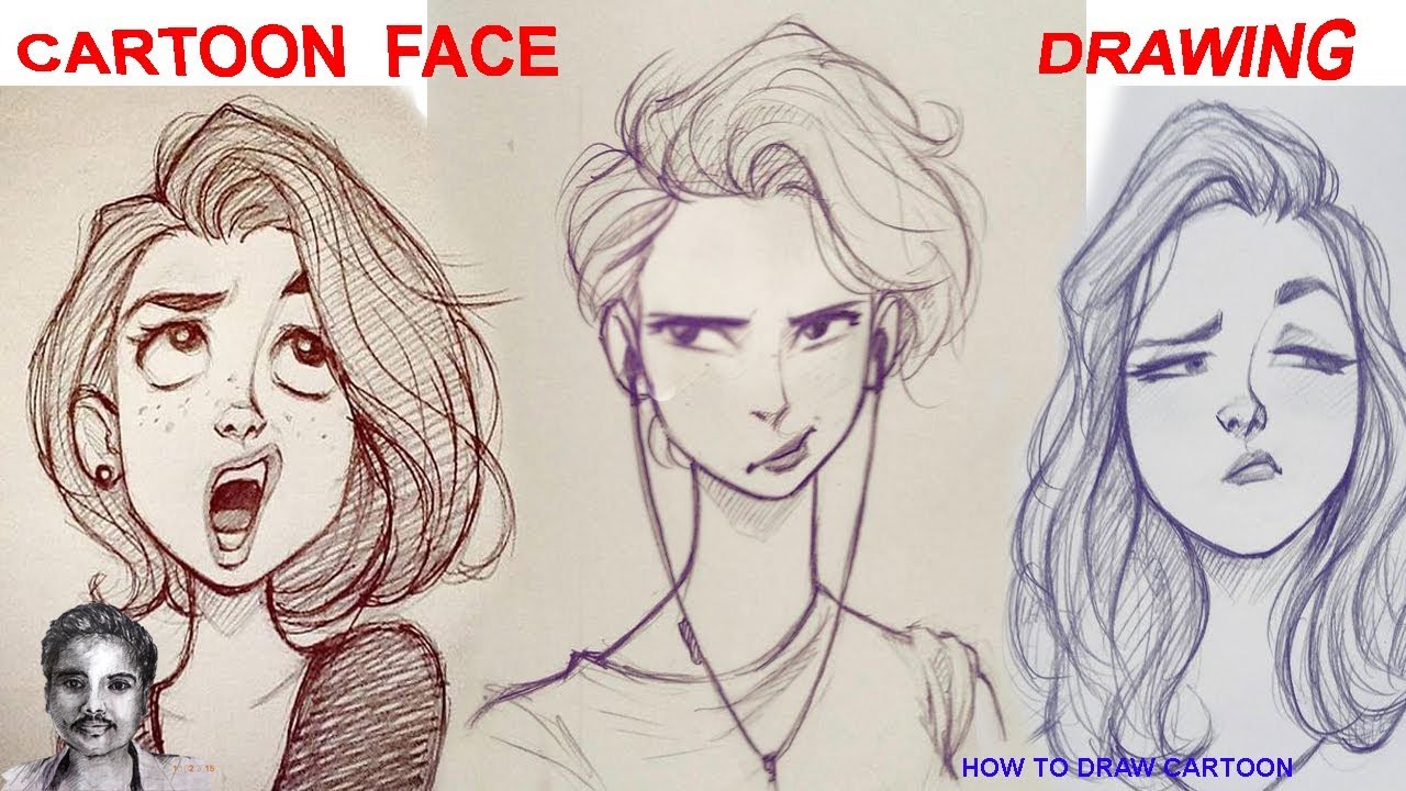 1280x720 Cartoon Face Drawing Funny Beautiful Girl - Cartoon Drawings Of Girls