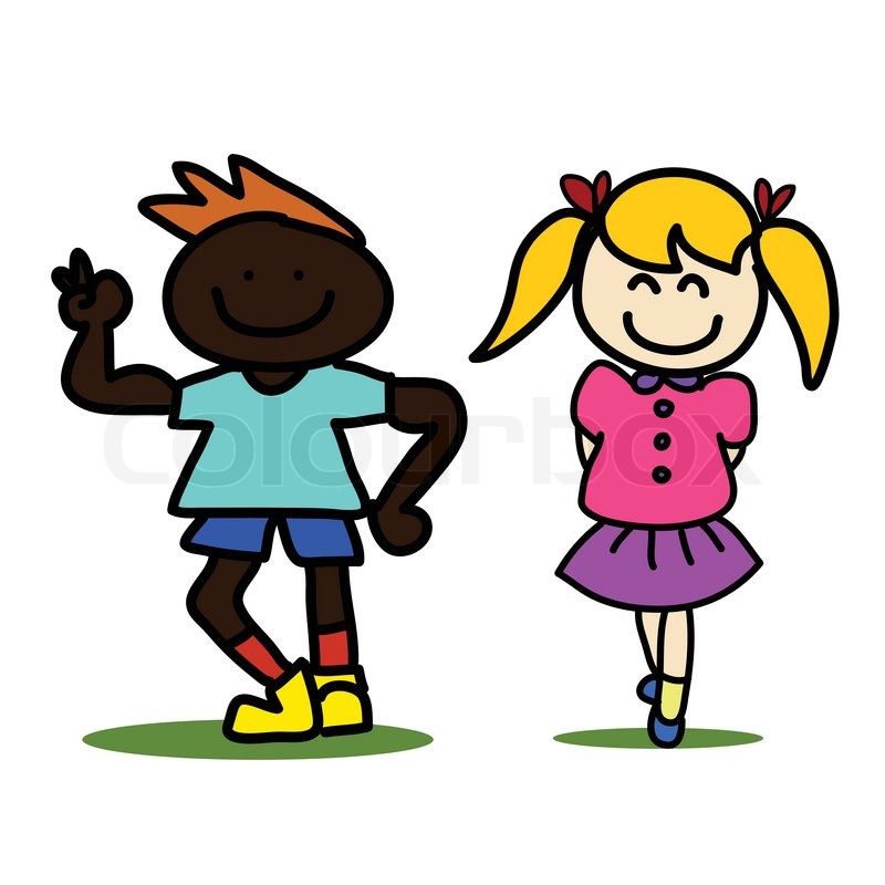 800x800 Hand Drawing Cartoon Kids Stock Vector Colourbox - Cartoon Drawings Of Kids