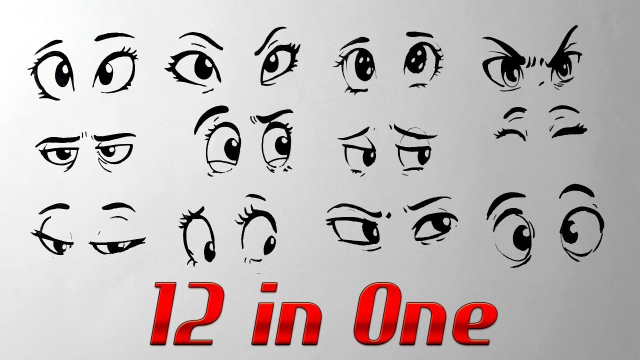 1280x720 How To Draw Cartoon Eyes With Expressions Yzarts - Cartoon Eyes Drawing