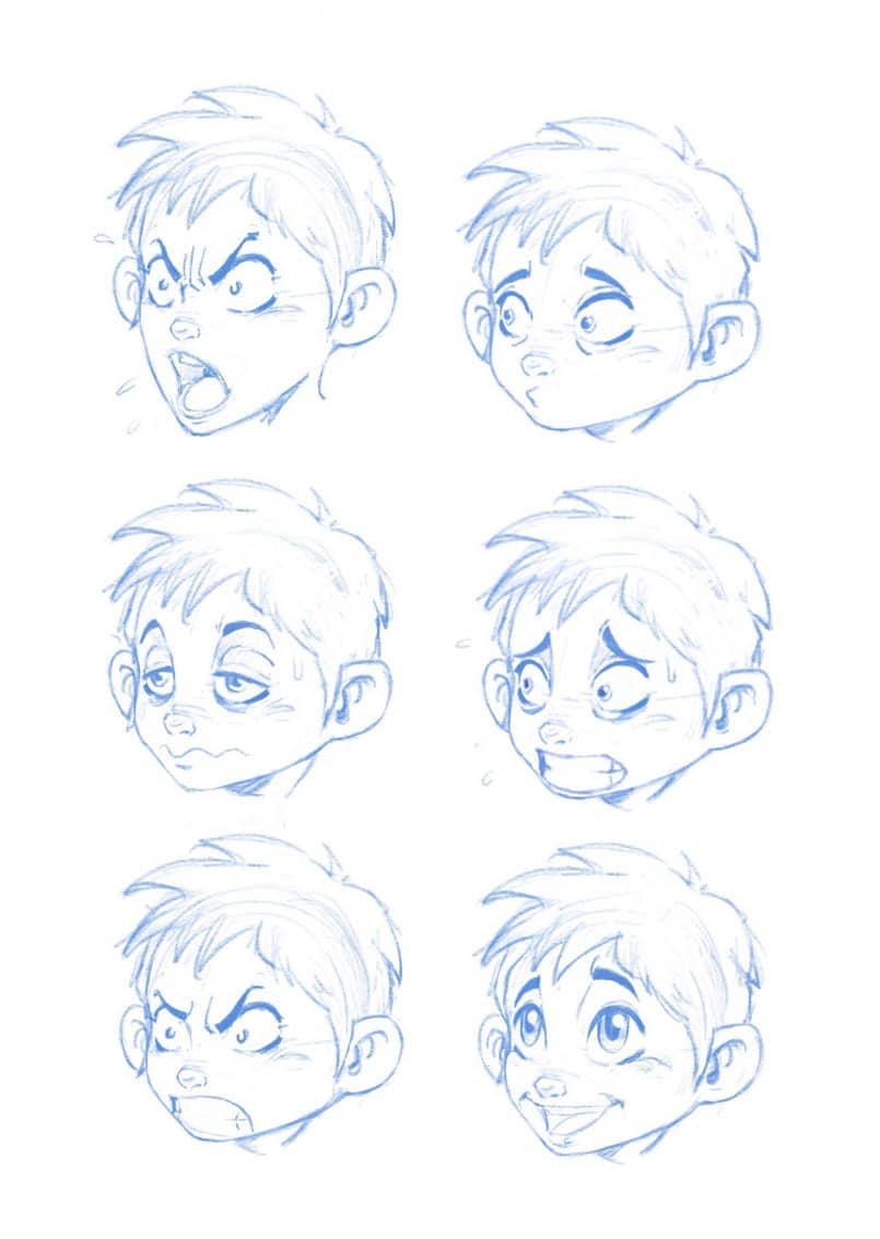 805x1134 How To Draw A Cartoon Face Facial Expressions - Cartoon Face Drawing