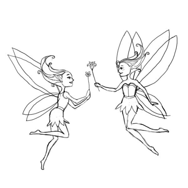 600x600 How To Draw Fairies - Cartoon Fairy Drawing