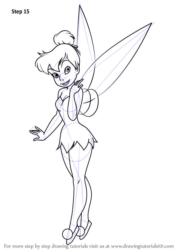 597x844 learn how to draw tinker bell fairy from tinker bell - Cartoon Fairy Drawing