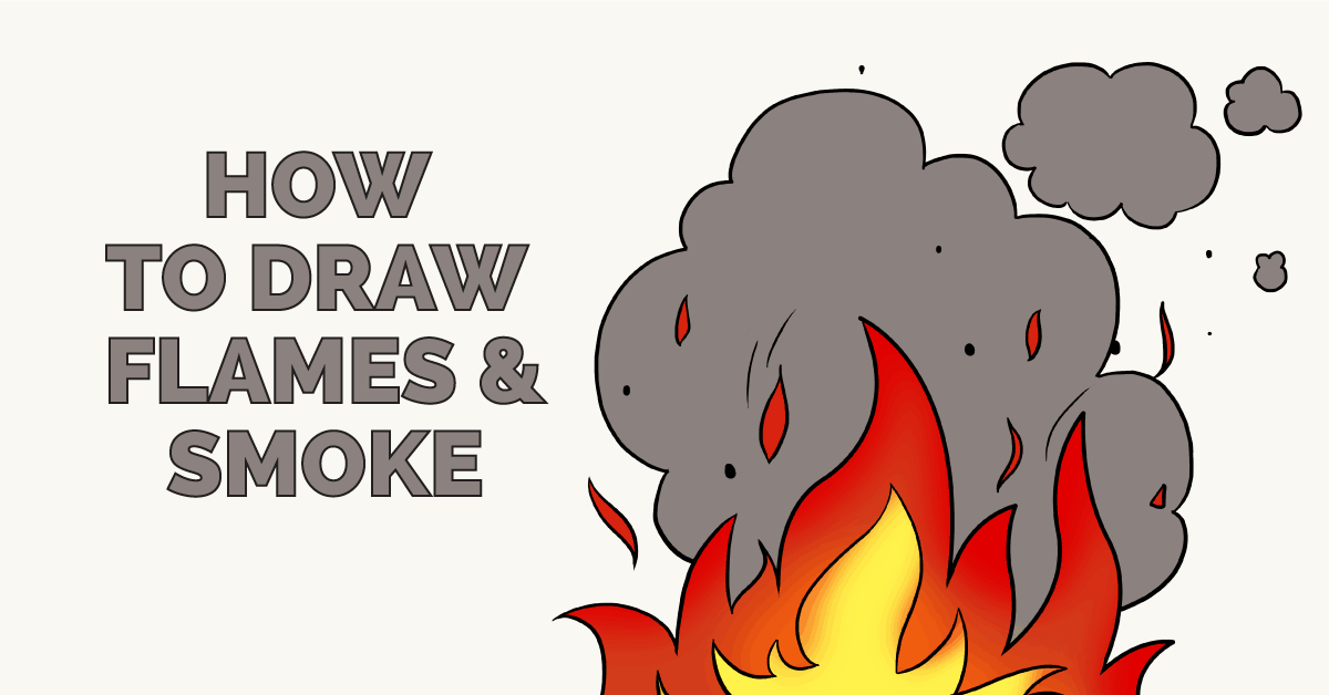 1200x628 How To Draw Flames And Smoke - Cartoon Fire Drawing