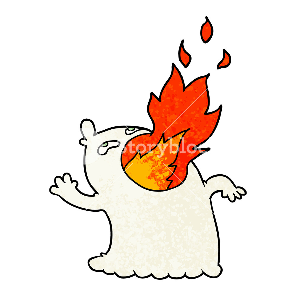 1000x1000 Cartoon Fire Breathing Ghost Royalty Free Stock Image - Cartoon Fire Drawing
