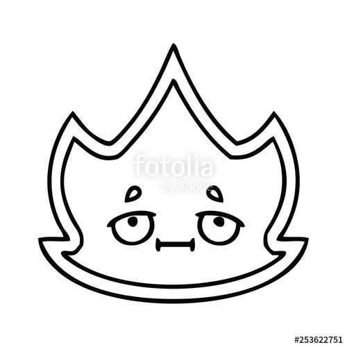 500x500 Line Drawing Cartoon Fire Stock Image And Royalty Free Vector - Cartoon Fire Drawing