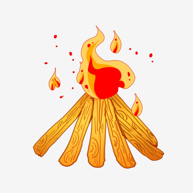 640x640 Cute Cartoon Decorative Drawing Fire Burning Firewood, Cartoon - Cartoon Fire Drawing