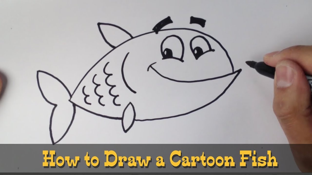 1280x720 How To Draw A Fish - Cartoon Fish Drawing
